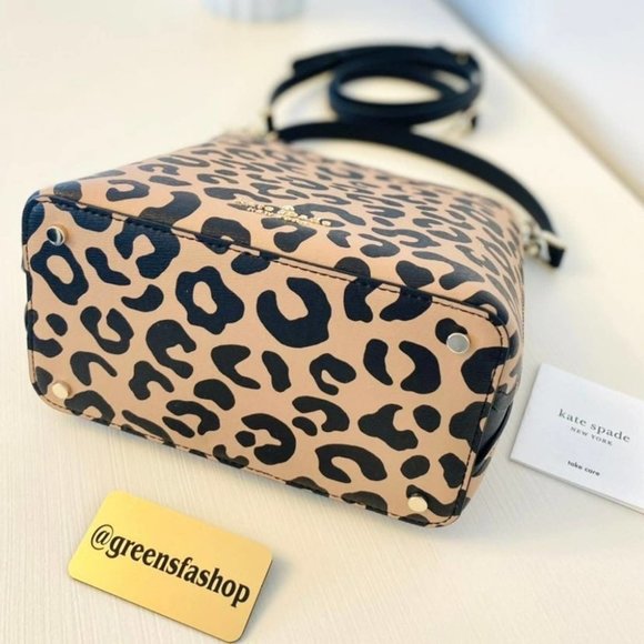 Kate Spade Purse & Wallet Darcy Graphic Leopard Small Bucket Bag Crossbody - Picture 6 of 11